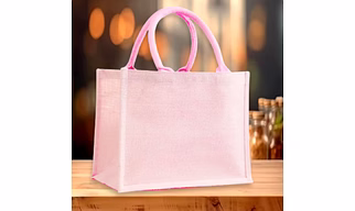 Pink color jute lunch bags