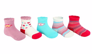 BABY GIRLS SOCKS PACK OF 5 PAIRS