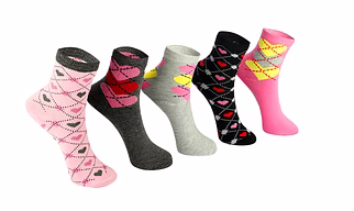 KIDS GIRLS SOCKS PACK OF 5 PAIRS