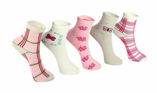 KIDS GIRLS SOCKS PACK OF 5 PAIRS