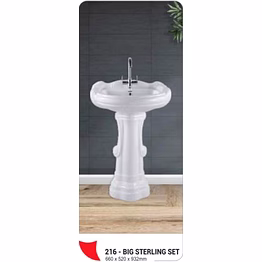 opec big sterling wash basin with pedestal