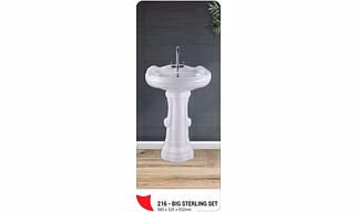 BIG STERLING WASH BASIN WITH PEDESTAL