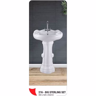 opec big sterling wash basin with pedestal