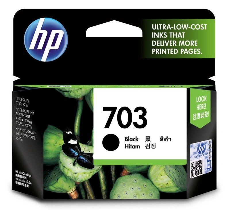 CD887AA HP 703 Black Original Ink Advantage Cartridge-CD887AA