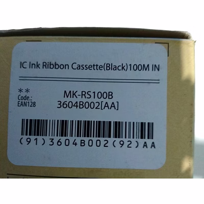 canon ink ribbon cassette black 100m mk-rs100b roll for cable id / ferrule printer 5 pcs pack