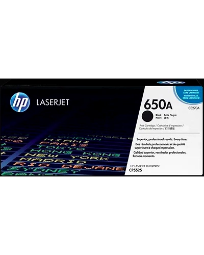 CE270A HP 650A Black Original LaserJet Toner Cartridge-CE270A
