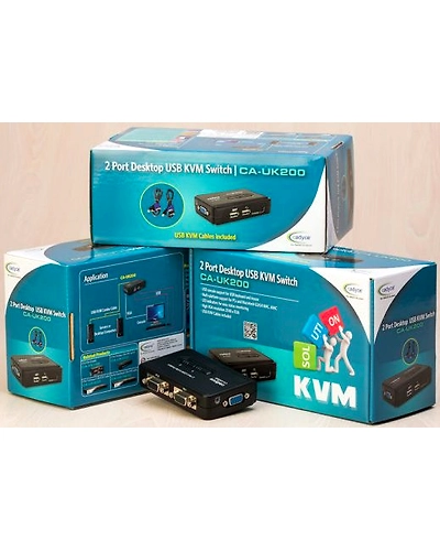 Cadyce UK200 2 Port Desktop USB KVM Switch-1