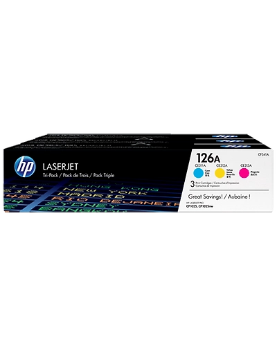 CF341A HP 126A 3 pack Cyan Magenta Yellow Original LaserJet Toner Cartridges-CF341A