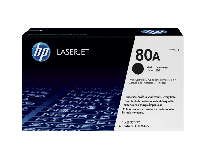 CF280A HP 80A Black Original LaserJet Toner Cartridge-CF280A