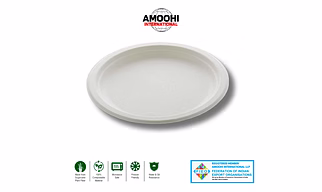7" PLAIN ROUND SUGARCANE BAGASSE PLATE