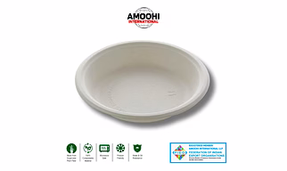 6" (Deep) PLAIN ROUND SUGARCANE BAGASSE PLATE