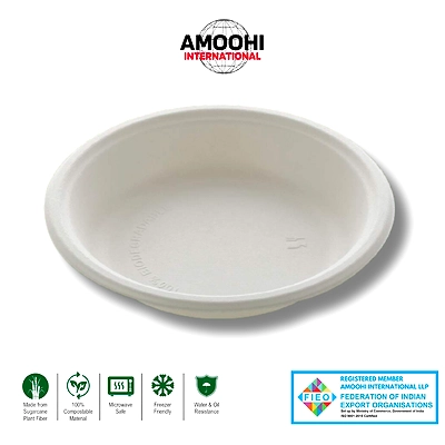 6&quot; (Deep) PLAIN ROUND SUGARCANE BAGASSE PLATE-ABW60002