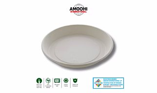 9" (Deep) PLAIN ROUND SUGARCANE BAGASSE PLATE