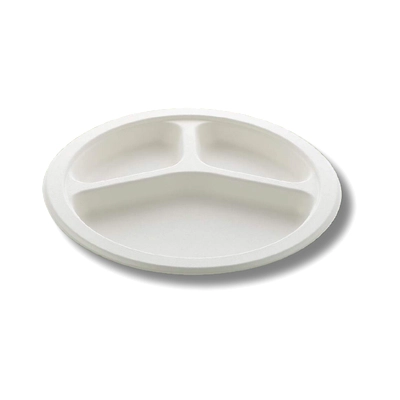 9&quot; 3 CP ROUND SUGARCANE BAGASSE PLATE-2