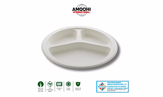 10" 3 CP ROUND SUGARCANE BAGASSE PLATE