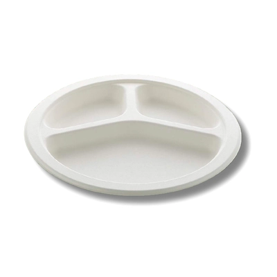 10&quot; 3 CP ROUND SUGARCANE BAGASSE PLATE-3