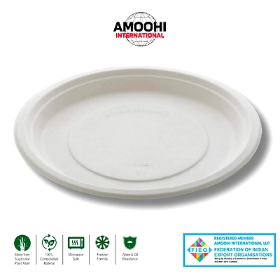 11&quot; PLAIN  SUPER ROUND SUGARCANE BAGASSE PLATE-ABW11010