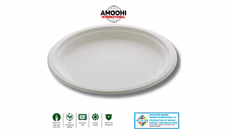 12" PLAIN ROUND SUGARCANE BAGASSE PLATE