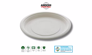 12" PLAIN SUPER ROUND SUGARCANE BAGASSE PLATE