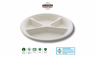 12" 4 CP SUPER ROUND SUGARCANE BAGASSE PLATE