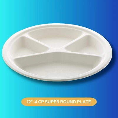 12&quot; 4 CP SUPER ROUND SUGARCANE BAGASSE PLATE-1