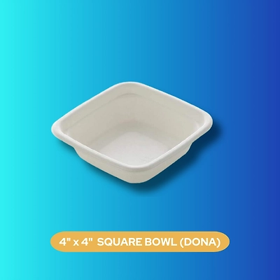 4 x 4  SQUARE BOWL (DONA) SUGARCANE BAGASSE-1