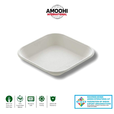 1D TRAY SQUARE SUGARCANE BAGASSE-ABW10017