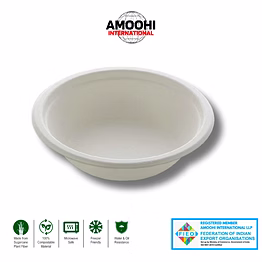 amoohi 12" oz (360ml) bowl sugarcane bagasse
