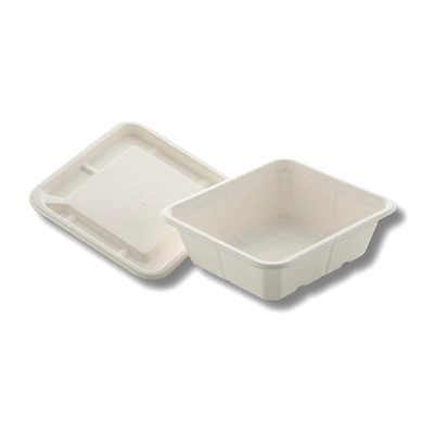RECTANGULAR FOOD CONTAINER (750ml) With/Without LID SUGARCANE BAGASSE-2