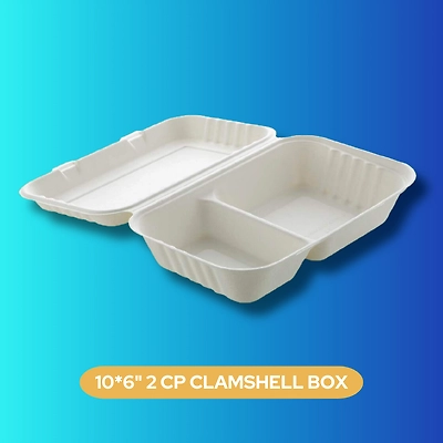 10X6 2 CP CLAMSHELL BOX SUGARCANE BAGASSE-1