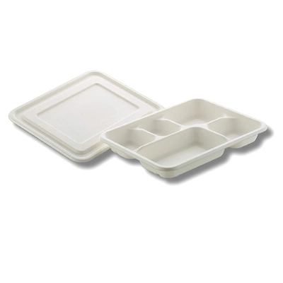 5 CP MEAL TRAY With/Without LID SUGARCANE BAGASSE-2