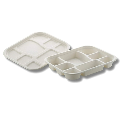 8 CP MEAL TRAY B2B With/Without LID SUGARCANE BAGASSE-2