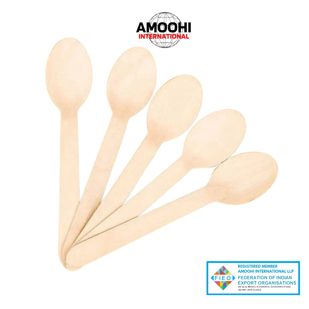 160mm WOODEN SPOON | 16cm WOODEN SPOON | Biodegradable Disposable-ABC10160