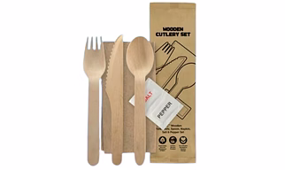 PRE-PACKED WOODEN CUTLERY SET
