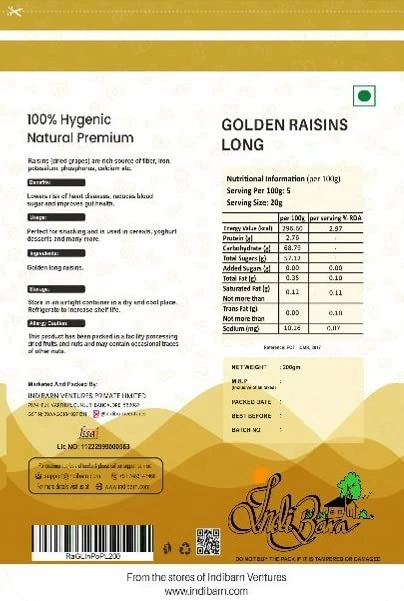 Raisins-Golden Long in 200gm Pouch-2