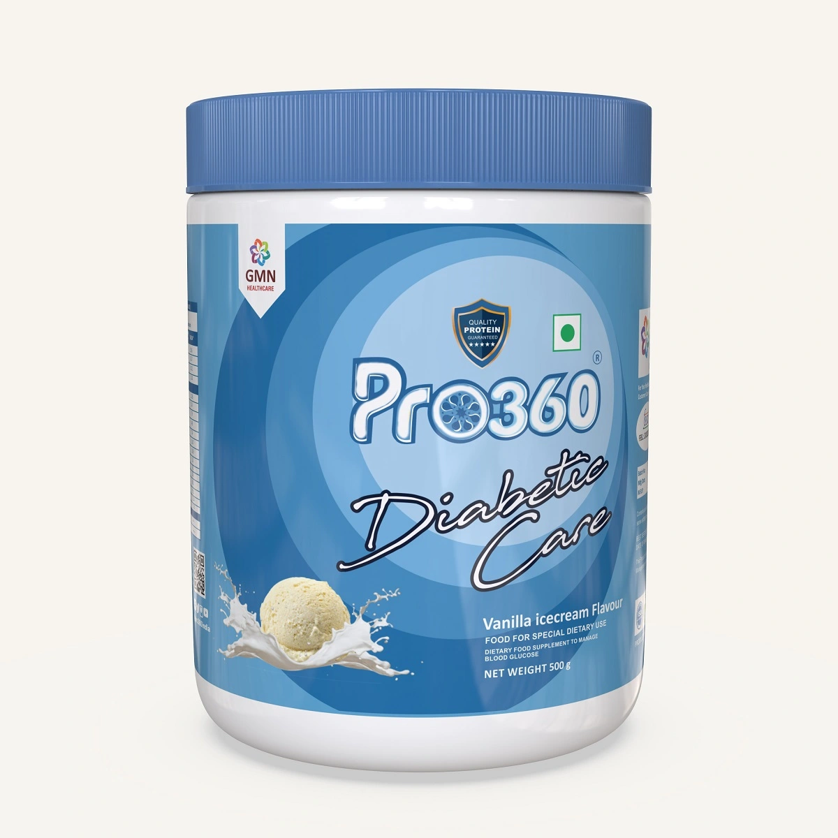 Pro360 Diabeticare Pro Nutritional Protein Supplement Powder for Diabetes Care Management - Vanilla Flavor 500gm-DiabeticVanilla500g