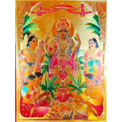 Gold Plated Hindu Religious Pictures-1
