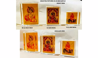 Gold Plated Pictures In Acrylic, 20 Mm