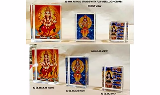 Acrylic Religious Dashboard Frames, 20MM, With Metallic Effect Prints
