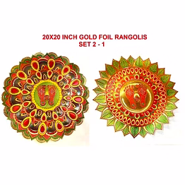 bg gold foil rangolis 20 inch