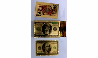 Gold Plated Coloured Playing Cards Dollar