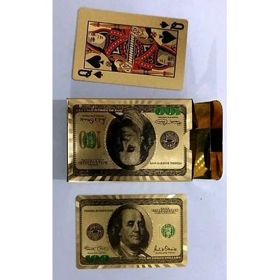 Gold Plated Coloured Playing Cards Dollar-BBG045