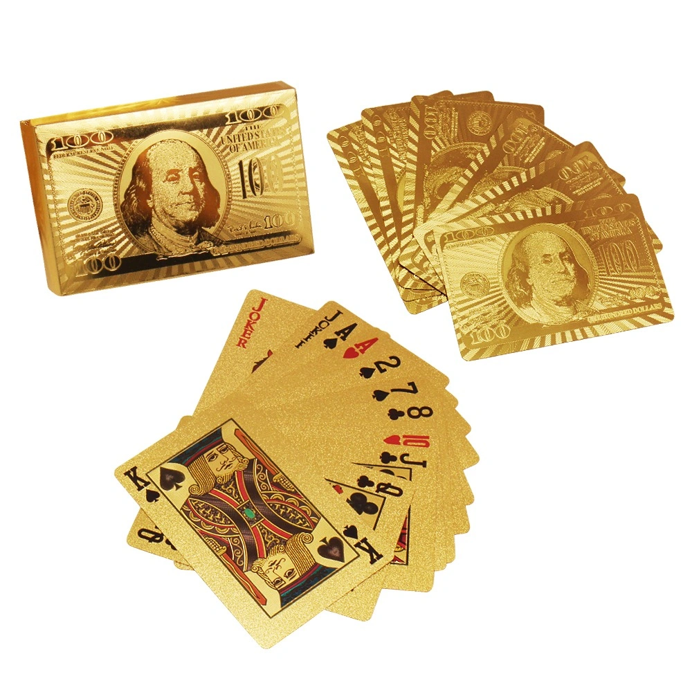 Gold Plated Coloured Playing Cards Dollar-1