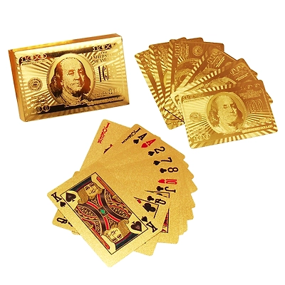 Gold Plated Coloured Playing Cards Dollar-1
