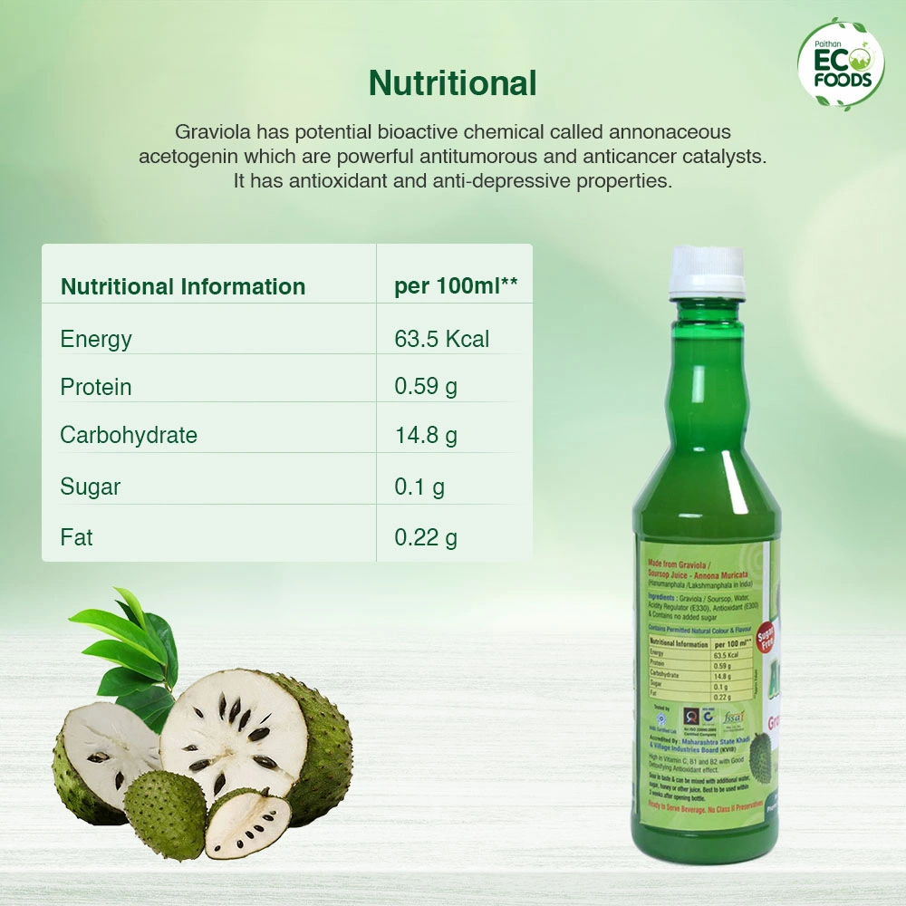 Paithan Eco Foods Graviola Fruit Juice 500 ML-4