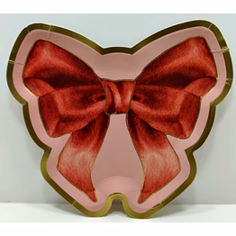 v+ christmas bows die cut salad plate pck of 8pcs