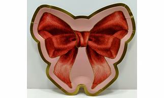 Christmas Bows Die Cut Salad Plate Pck of 8pcs