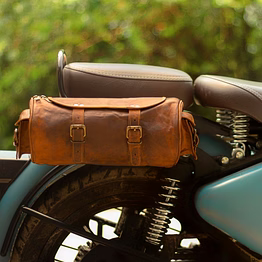 alton leathers leather motorcycle saddlebag pannier tan leather front fork tool bags sports