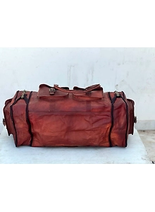Extra Large Travel Bag Genuine Vintage Leather Duffel Luggage Sport Weekend