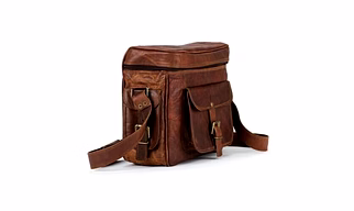 Genuine Leather Camera Bag, Carry Case For Nikon Canon Vintage Lens Accessories